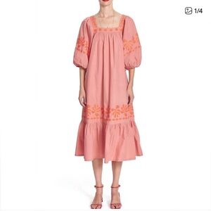 Corey Lynn Calter - Miriam Cross Stitch Dress in Pressed Flower - Sz M